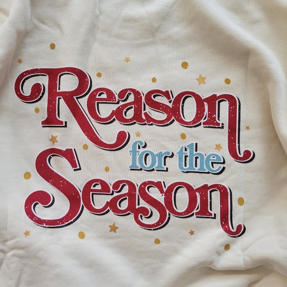 NEW XXL (2XL) Living Fully Co Reason for the Season Sweatshirt in Ivory - Picture 5 of 5